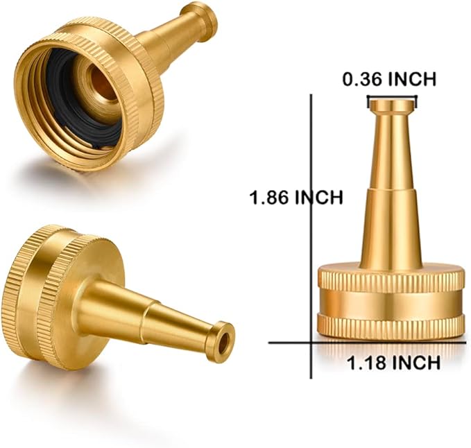 Brass Hose Nozzles,Heavy-Duty Brass Jet Sweeper Jet Nozzle, 2 Pack (Jet Sweeper BB)