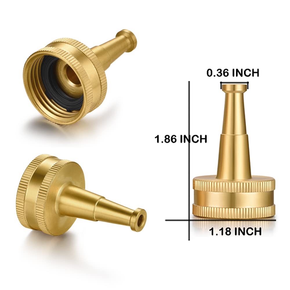 YELUN Brass Hose Nozzles,Heavy-Duty Brass Jet Sweeper Jet Nozzle, 2 Pack (Jet Sweeper BB)