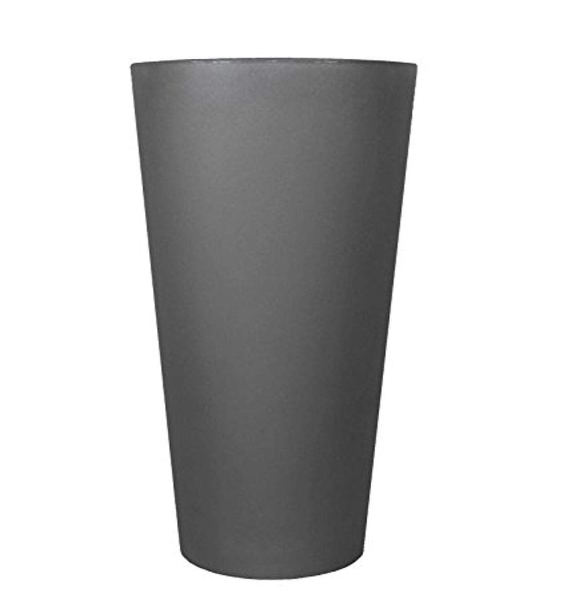 Tusco Products Cosmopolitan Tall Round Garden Planter, 32-inch, Slate