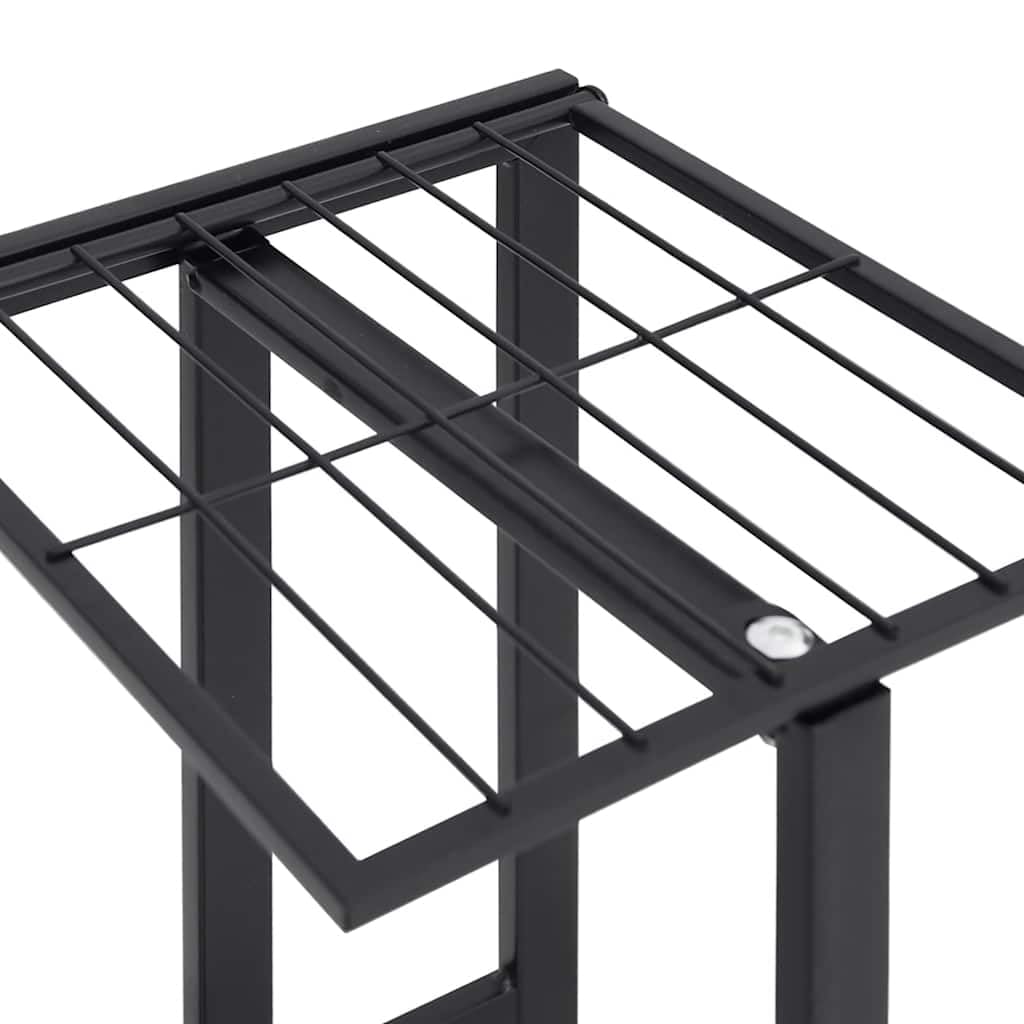 vidaXL 5-Floor Flower Stand with Wheels, Decorative Plant Shelf Stand, Multiple Flower Pot Holder, Storage Display Rack, Black Iron