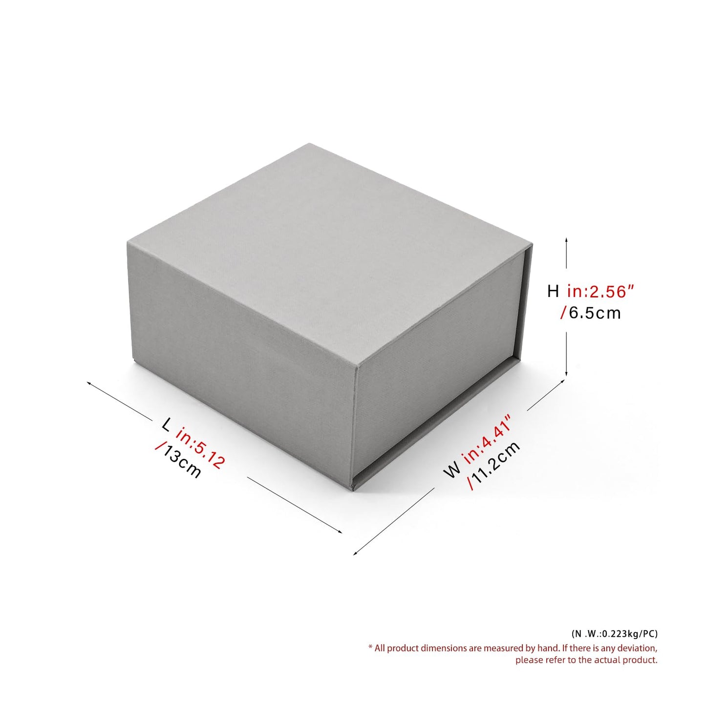 Papten Velvet Ring Gift Box with Outer Packaging Box, Included Blank Greeting Card, Perfect for Wedding Proposal Engagement (Grey)