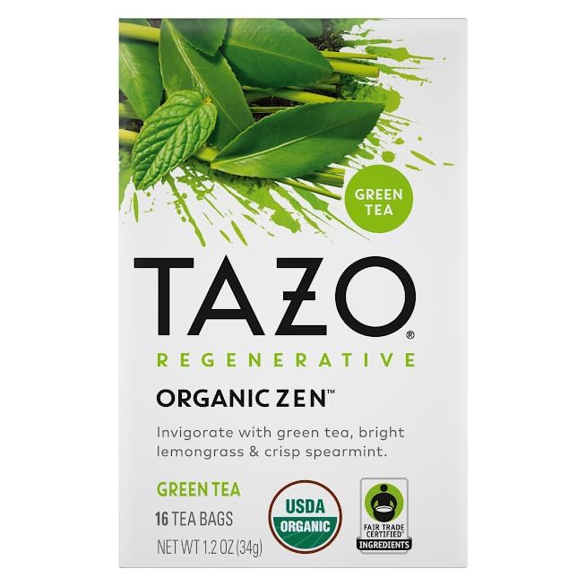 TAZO Tea Bags, Regenerative Organic Zen, Calm Chamomile & Herbal Organic Dream 16 CT (1ea) (Variety Pack)