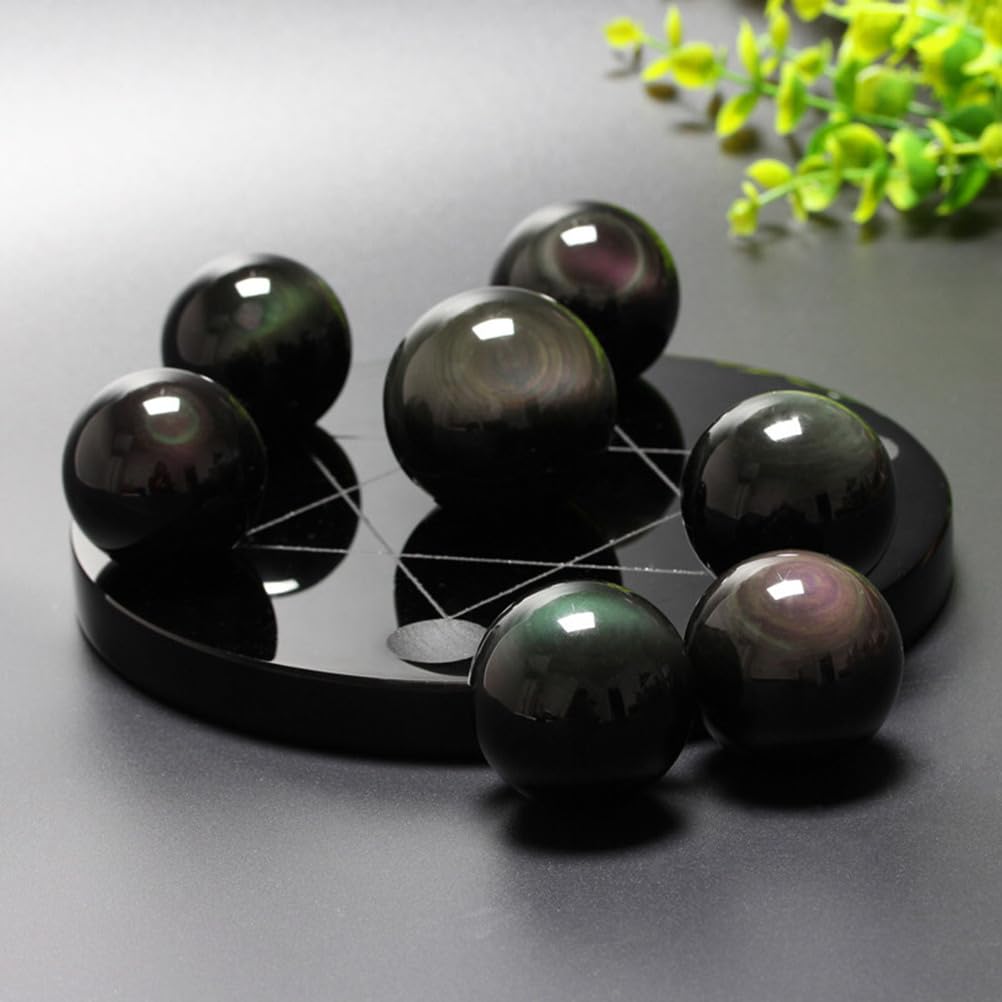 PPOZYLPC Crystal Ball Seven Star Array Obsidian Crystal The Office Decor Tablescape Decor Starter Set Textured Crystal Ball 7 Crystal Ball Crystal Ball Statue Gem,L