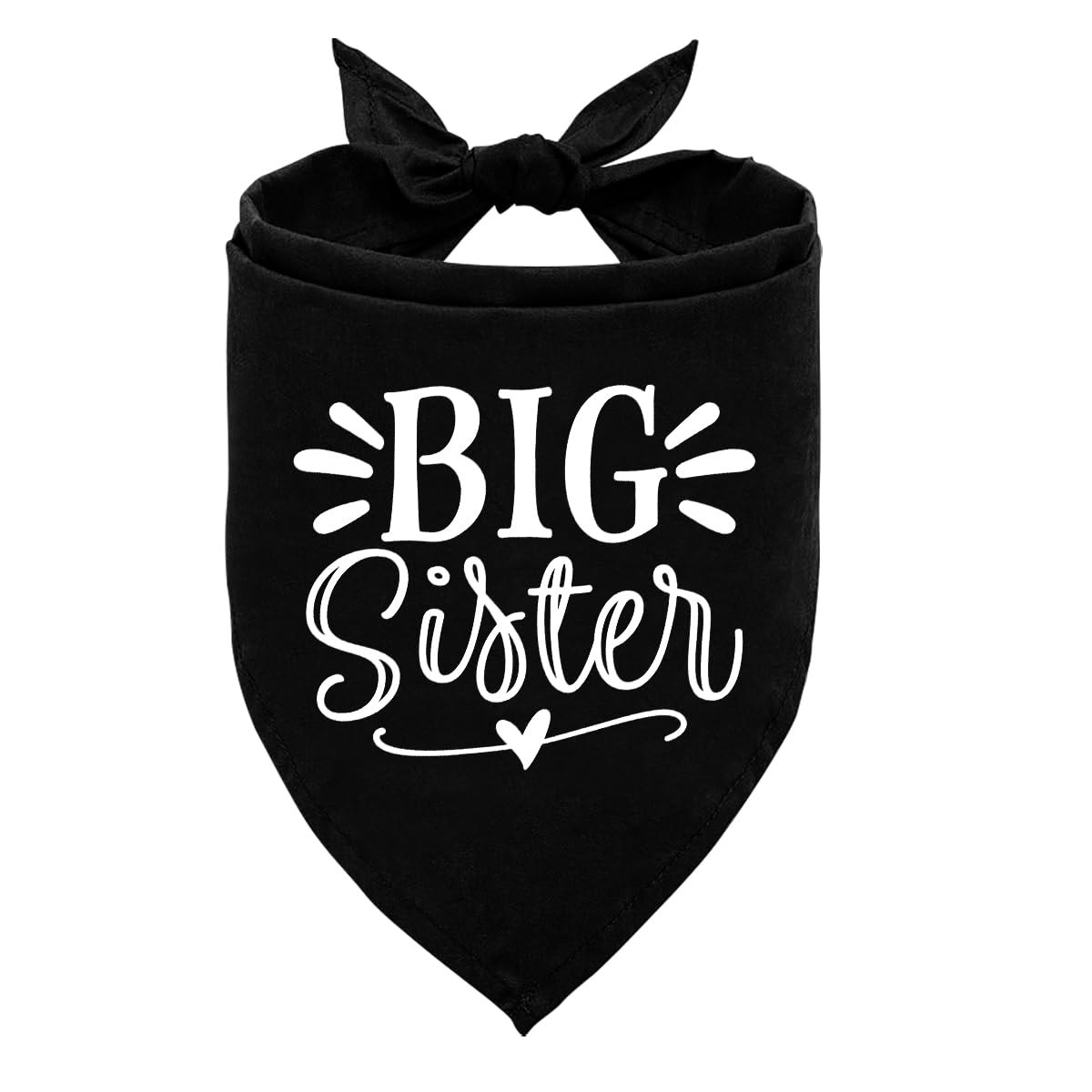 Big Sister Dog Bandana, White Pet Triangle Scarf Accessories, Pet Bandana for Large Dogs, Baby Announcement Dog Bandanas (L)