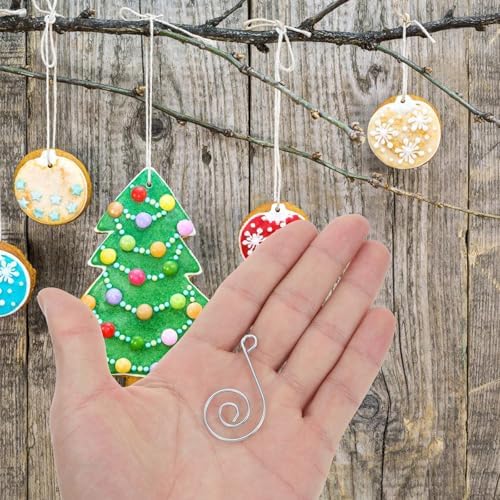 50pcs Stainless Steel S-Shaped Wire Hooks for Ornaments with Easy Installation and Versatile Use, for Christmas Tree Decorations and Chandeliers, Silver Color for Stylish Holiday