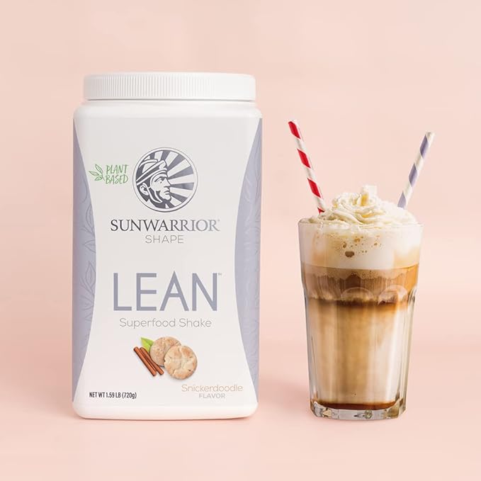 Meal Replacement Shake Vegan Protein Superfood Shake Meal Replacement Organic Protein Supplement | Gluten Free Non-GMO Dairy Free Sugar Free Low Carb Plant Based Protein | Snickerdoodle 20 Servings | Shape Lean by Sunwarrior