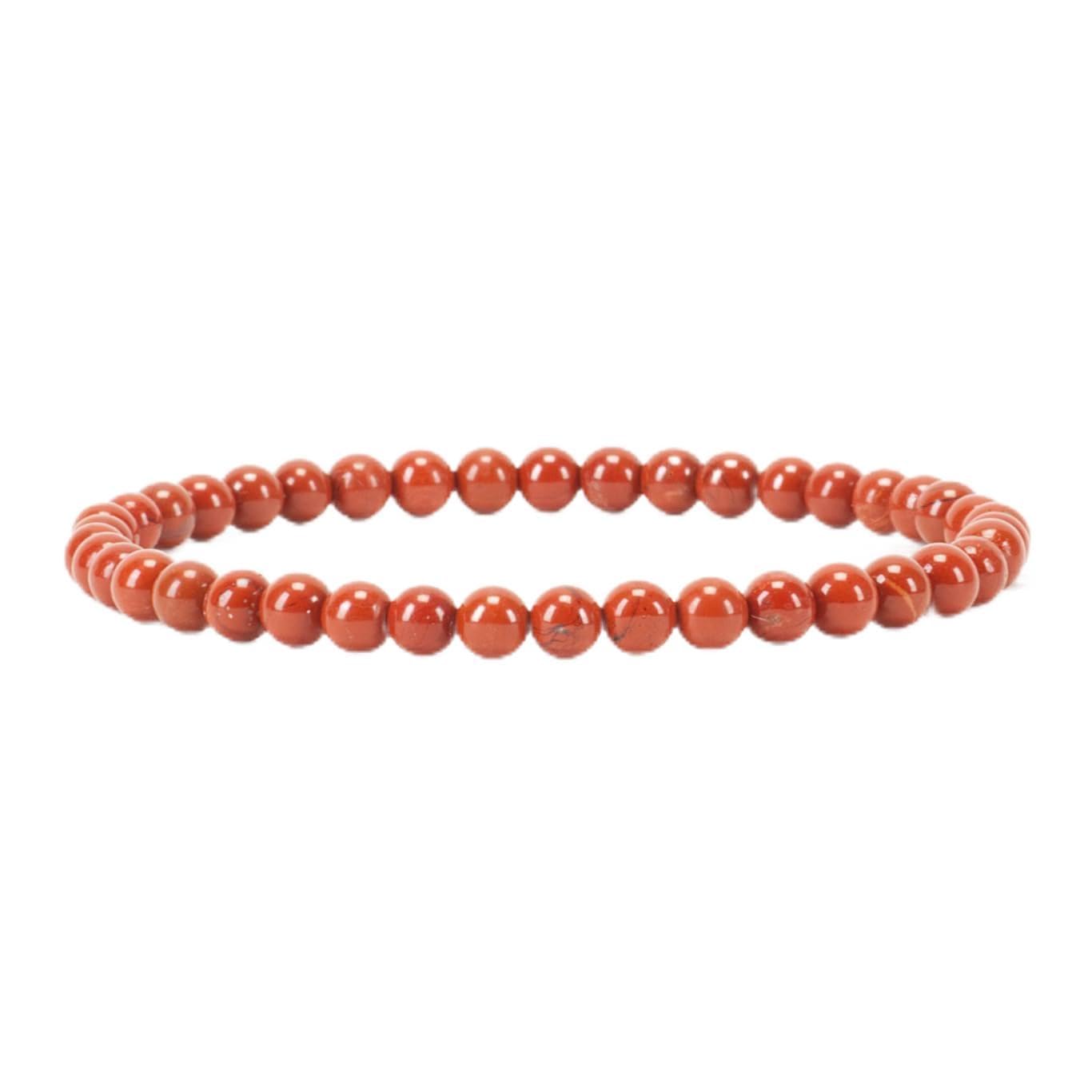 Cherry Tree Collection - Small, Medium, Large Sizes - Gemstone Beaded Bracelets For Women and Men - 4mm Round Beads (Red Jasper, Small)