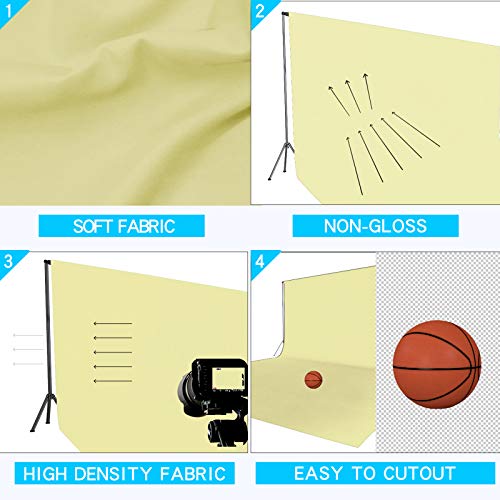 ISSUNTEX 6X9 ft/1.8X2.7 Meters Beige Background Photo Backdrop, Photo Studio, Collapsible High Density Screen for Video Photography and Television - color: Beige, size: 6X9 ft