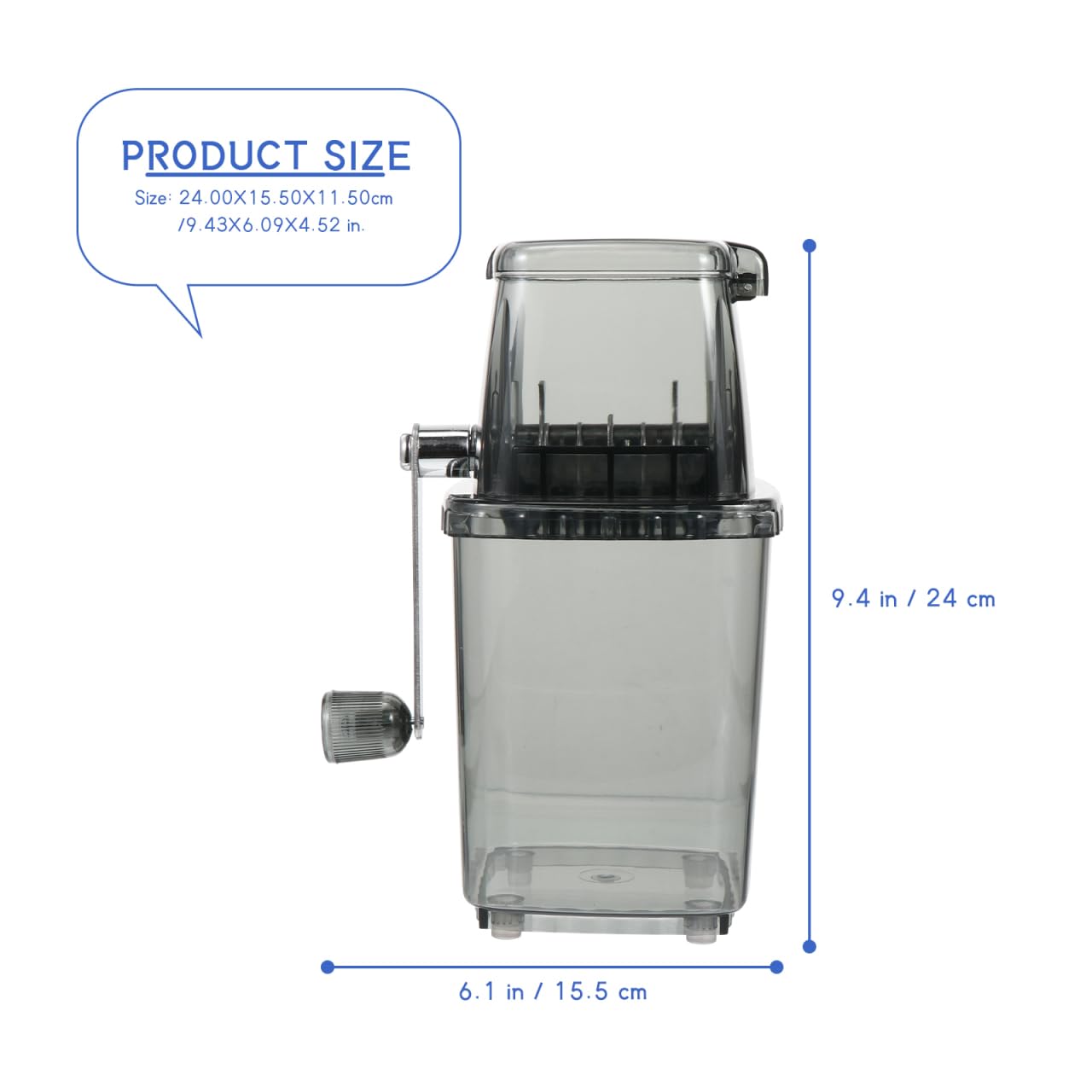 ARTIBETTER Manual Ice Crusher Portable Hand Crank Ice Grinder for Home Kitchen Bar Use - Compact Multifunctional Chopper for Shaved Snow Cones Slush Drinks - Transparent Cover Design