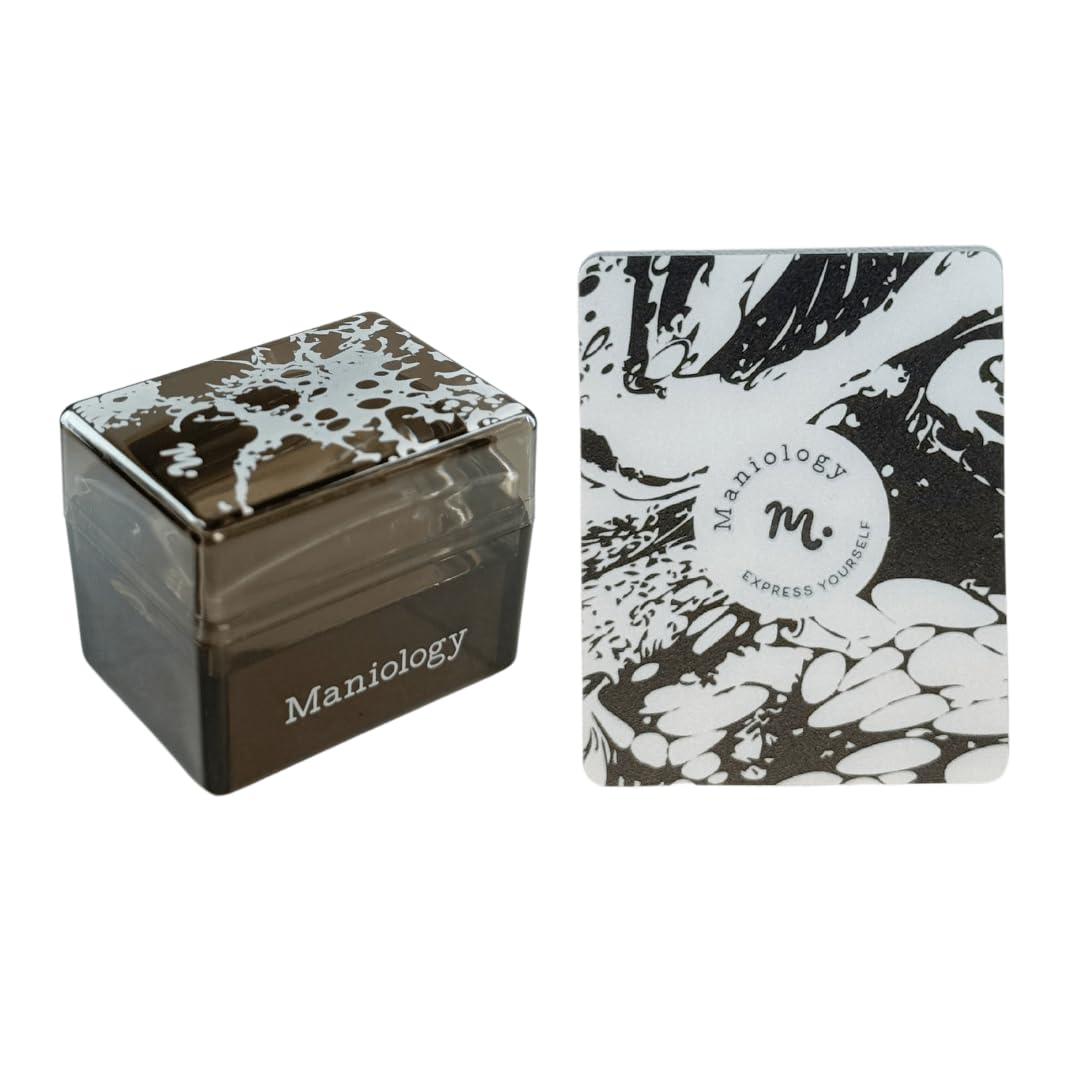 Maniology Fluid Art Nail Stamping Starter Kit | Water Marbling-Inspired Patterns & Easy Marble Designs DIY Manicure Nail Art Set – Includes Stamping Plate, Polish, Top Coat, Stamper & Scraper Card
