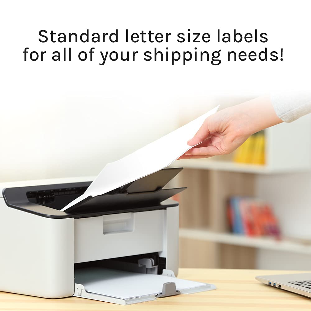 Premium Label Supply White Sticker Full Sheet Shipping Labels – 8.5" x 11" – Laser/Inkjet Compatible – (1 per Sheet), 25 Sheets - Letter Size