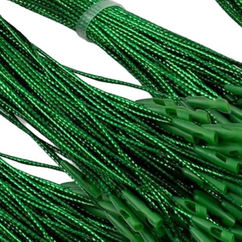 200 Pieces Christmas Hooks Ornament Hang Ropes Snap Lock Precut Strings for Decoration Polyester Material Suitable for Holiday Gatherings Tree, Green