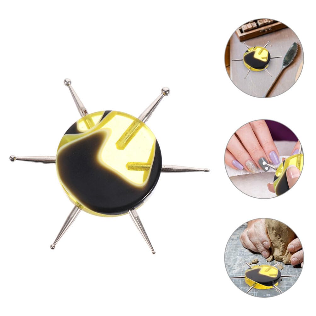 Beaupretty 6 in 1 Circular Dotting Tools, 2pcs Nail Design Dotting Pen Nail Art Tip Dot Painting Tracing Manicure Tool for Nail Salon Home Use