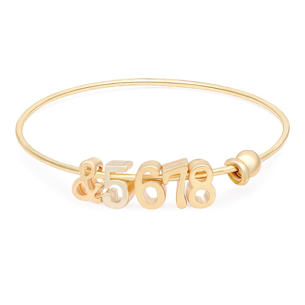 Dainty Personalized 5678 Bracelet Dance Gift Gold Bangle for Dancer (Gold)