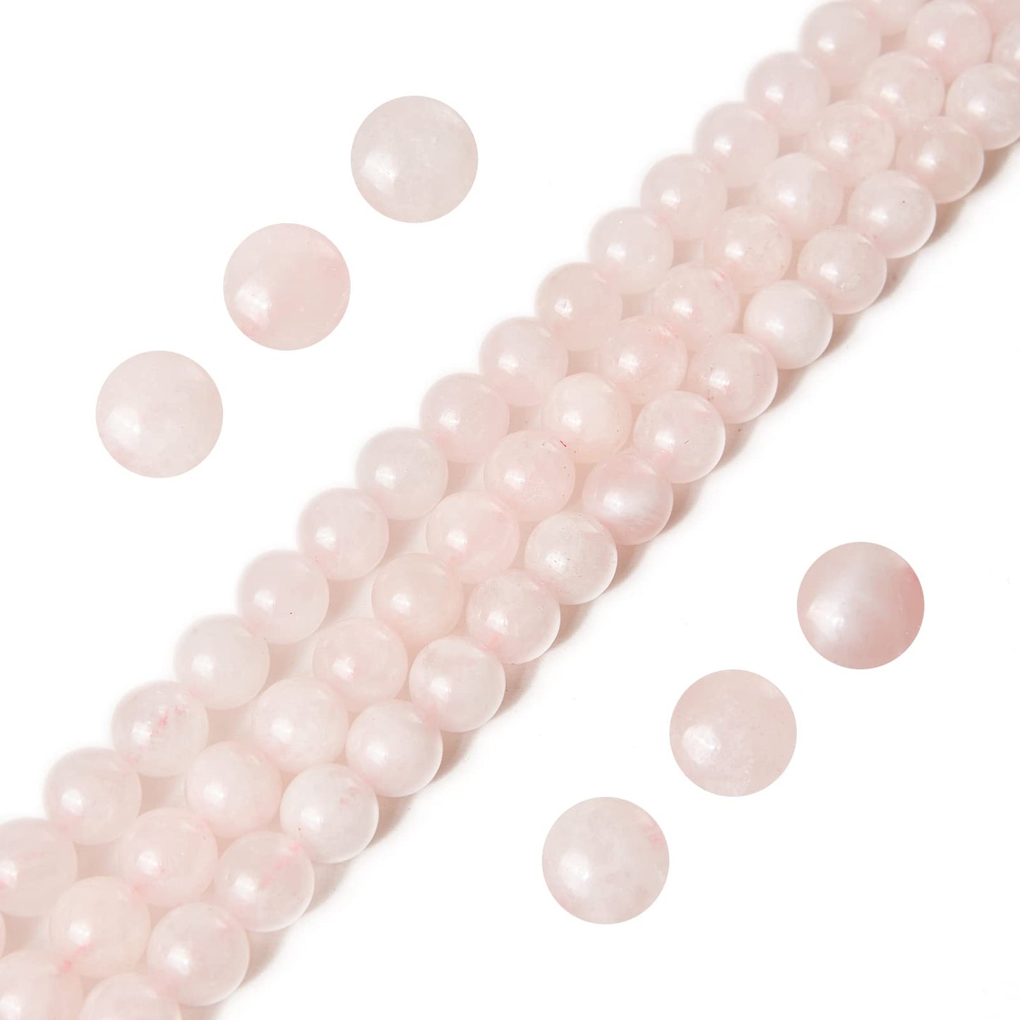 100pcs 8mm Rose Quartz Beads Natural Gemstone Beads Round Loose Beads for Jewelry Making
