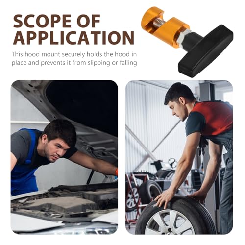 POPETPOP Automotive Universal Hood Lift Strut Clamp Gold Hydraulic Support Holder Car Hood Prop Tool Anti-slip Fixing Clamp for Engine Maintenance and Trunk Tailgate