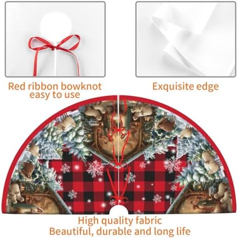Nativity Christmas Tree Skirt 36 Inch Xmas Tree Mat Party Decor Supplies for Holiday Home Decorations