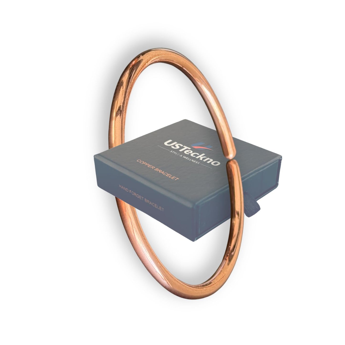 USTeckno Hand Forged 100% Pure Copper Bracelet. Made with Solid High Gauge Copper and Health benefits. Enhance your well-being in style