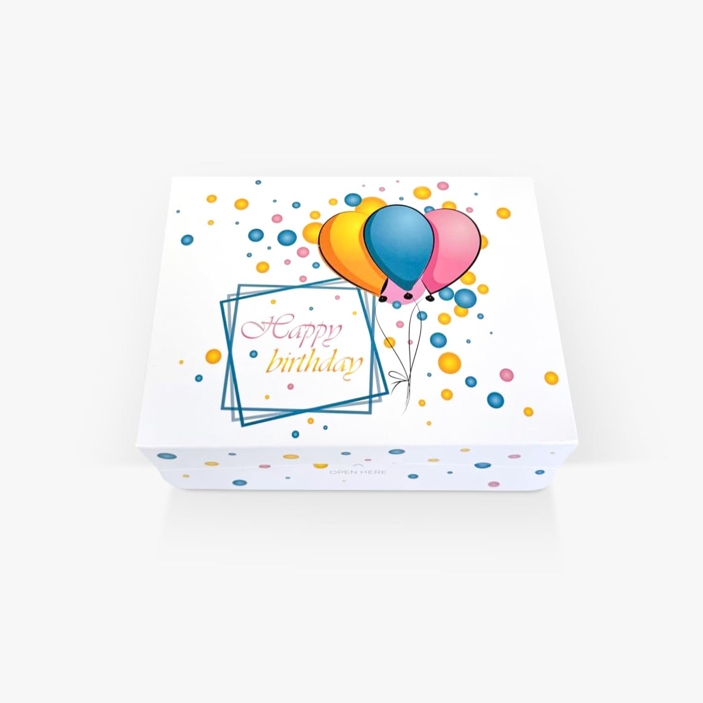FETTIPOP Birthday Gift Box KIT (White), Gift Box Exploding Confetti, Surprise Prank Box Pop Up 7.2x5.5x4.3 in.