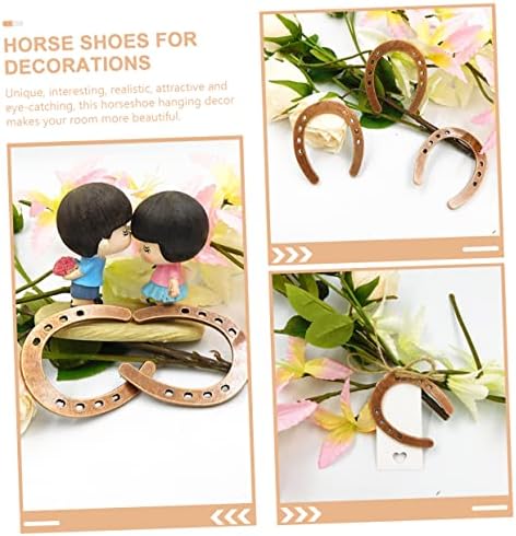 MAGICLULU 4pcs Vintage Horseshoe Hanging Pendant Decoration for Home and Garden Rustic Wedding Favors Crafts for Bathroom Kitchen Office and Living Room Decor