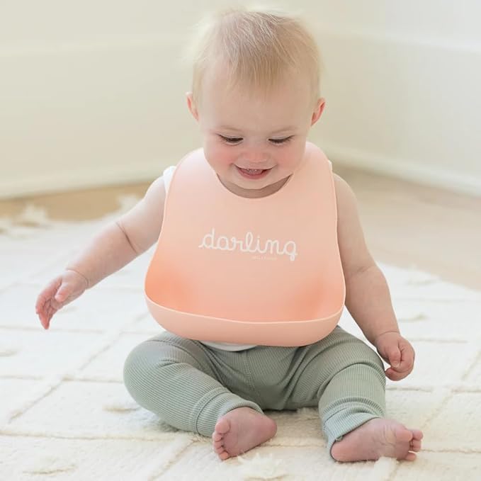 Bella Tunno Wonder Bib - Adjustable Silicone Baby Bibs for Girls, Durable and Waterproof BPA Free Silicone, Darling