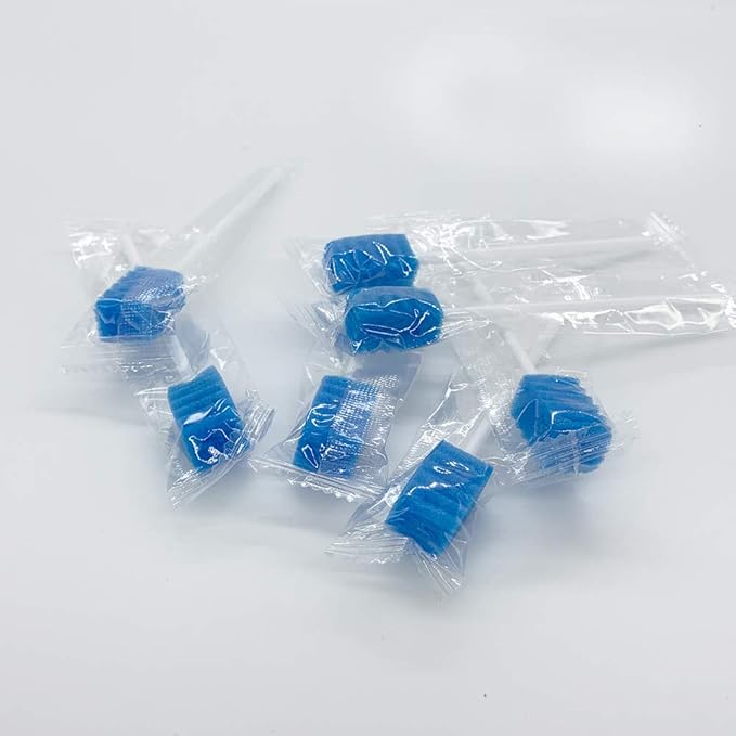 Wellgler's Disposable Care Oral Swabs, Sterile Sponge Mouth Swabs (250pcs, blue)