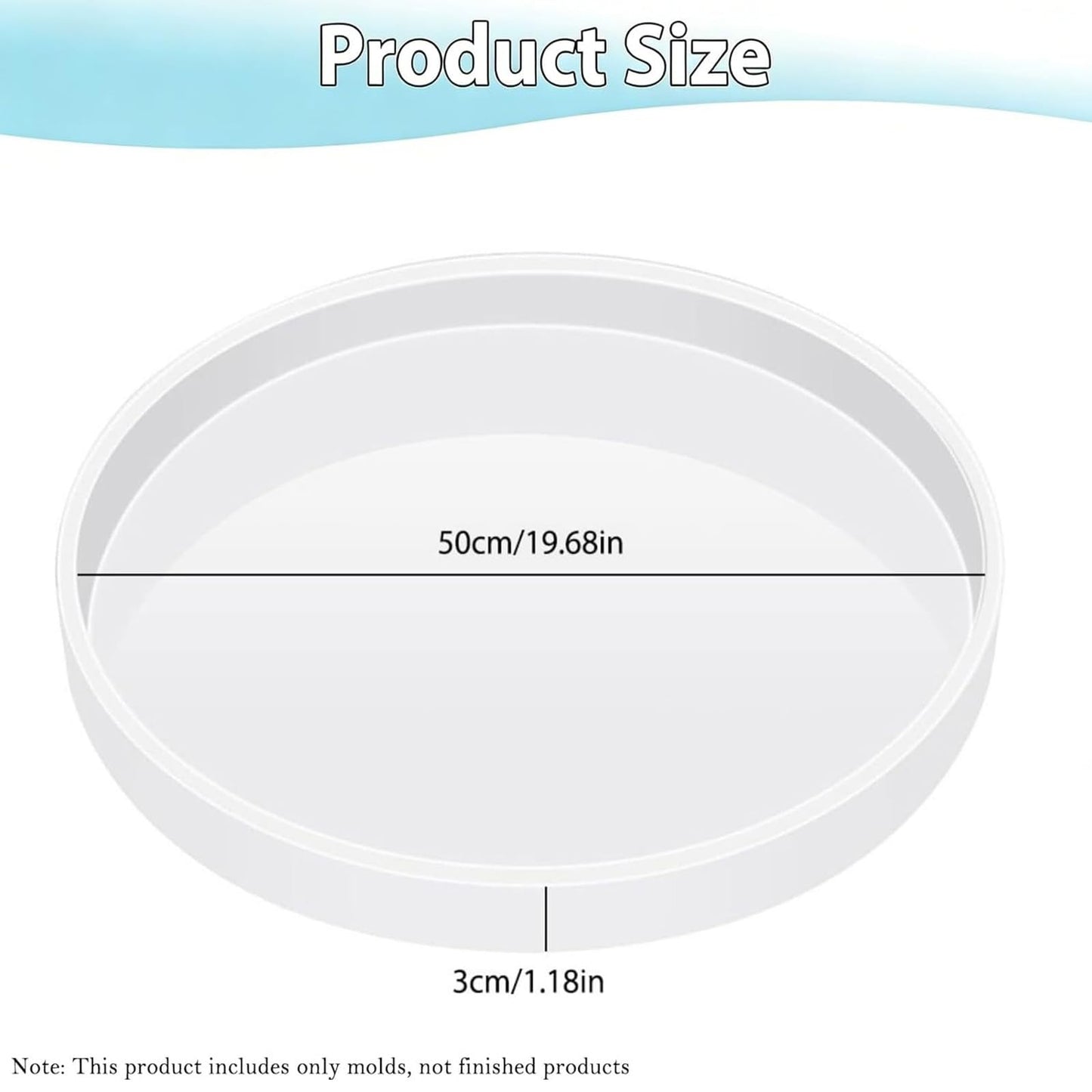 Extra Large Round Resin Table Molds, 19.68 inch Epoxy Resin Table Silicone Mold for Art Home Decor, DIY Artwork, Floral Preservation Bouquet Mold & Charcuterie Board Tables Coffee Table