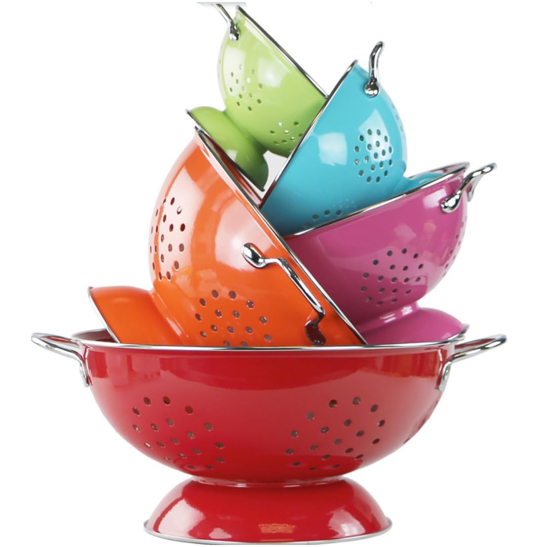 Calypso Basics by Reston Lloyd Powder Coated Enameled Colander, 5 Quart, Lemon