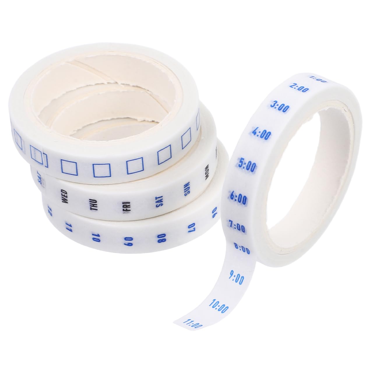 DIYEAH 4 Rolls Time Washi Tape Set for Planner and Scrapbooking Hourly Date Decorative Tape for Journaling and Weekly Time Management Adhesive Craft for Daily Scheduling