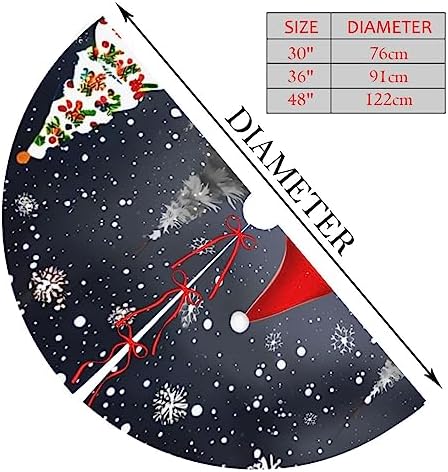 Christmas Gnome Christmas Trees Skirts 30", Xmas Gifts Candle Xmas Tree Cloth Mats for Holiday Party Decor Gift, Festival, Home Decoration