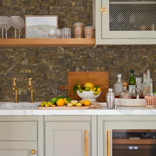 Vamos Tile 100 Pieces Peel and Stick Backsplash Tiles, 3" x 6" PVC Subway Tile, Rust Slate Stick on Backsplash Tiles for Kitchen/Bathroom/Fireplace/Laundry/Camper - color: Rust Slate