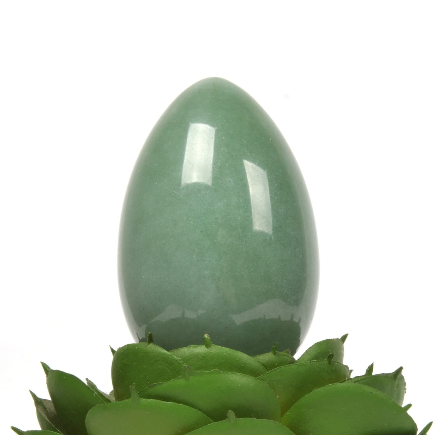 Justinstones Natural Green Aventurine Gemstone Egg Crystal Healing Chakra Meditation Home Office Decor Stone with Stone Stand