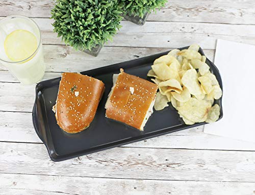 Reston Lloyd Calypso Basics Tidbit Tray, Grey (Pack of 2) - color: Charcoal, size: 14.7" x 6.5" x 0.8" (Pack of 2)