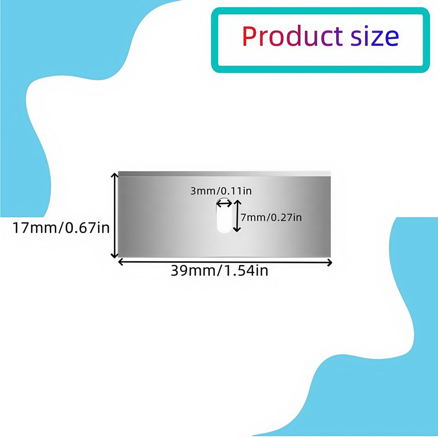 Replacement Mat Blades with Storage Box，Stainless Steel Mat Cutter Blade for Framing 100PCS