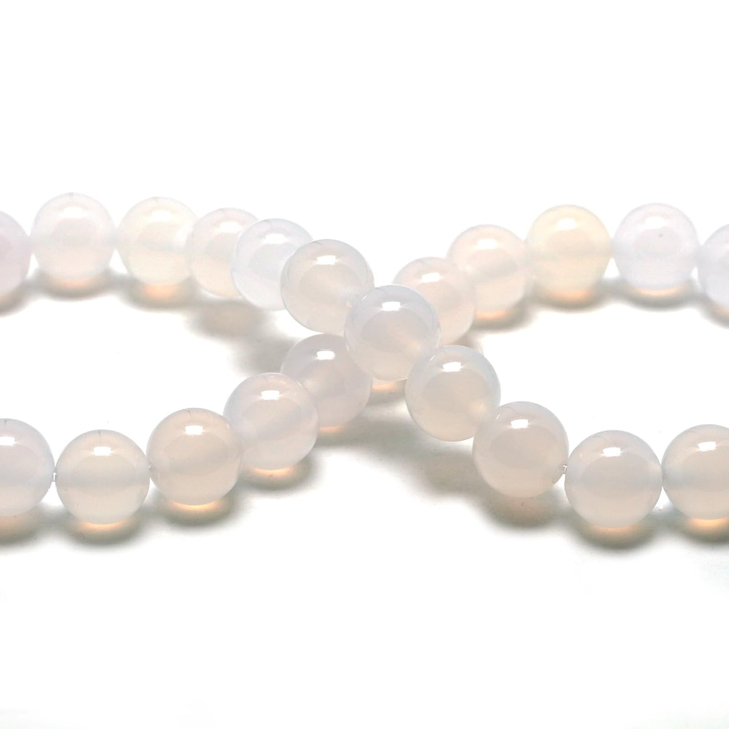 DIQIO Natural Stone Beads for Jewelry Making - 6mm Gemstone Round Loose Beads for Bracelets(58-60pcs, White Agate)
