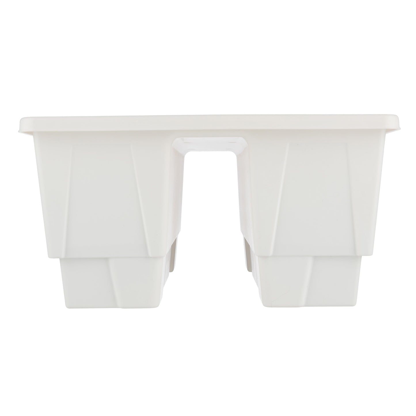Railing Planter Box 2-Pack - 20.75-Inch Flower Boxes with Removable Drainage Inserts - 6-Gallon Outdoor Planters for Porch, Deck, or Balcony Decor, Fits Rail 3” - 4” by Pure Garden (White)