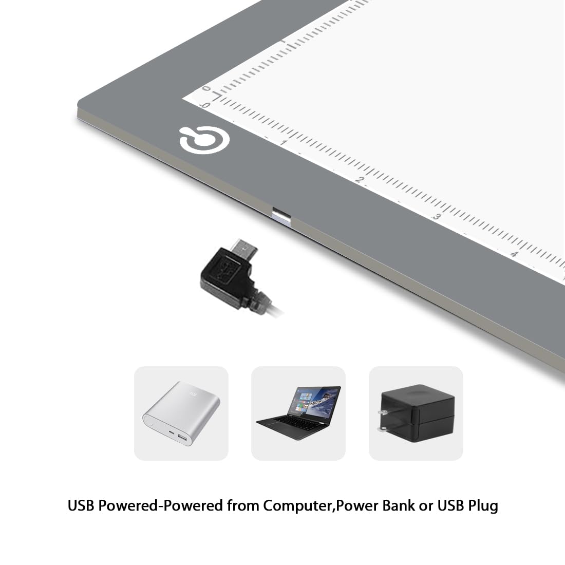LitEnergy Portable A4 LED Copy Board Light Tracing Box, Silver Ultra-Thin Adjustable USB Power Artcraft LED Trace Light Pad for Tattoo Drawing, Streaming, Sketching, Animation, Stenciling