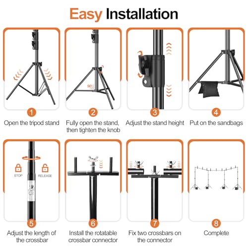 FUDESY 10x30ft Backdrop Stand Heavy Duty Adjustable Photography Background Support System with Angle Rotatable Connector, Spring Clamps, Sandbags, Ring Clips, Carry Bag for Photo Video Studio, Wedding - size: 10x30ft