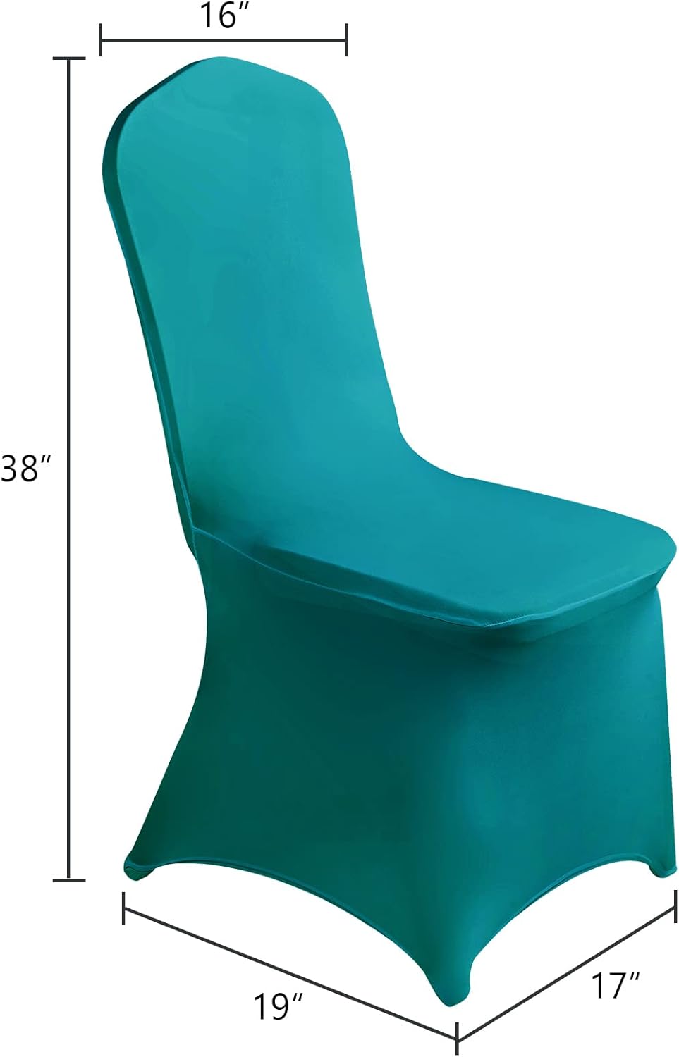 SUPERO Waterproof Spandex Chair Cover 12PCS, Stretch Dining Chair Covers, Polyester Outdoor Chair Covers, Protector Stretch Chair Cover for Party Universal, Banquet, Wedding Event, Hotel(Turquoise)