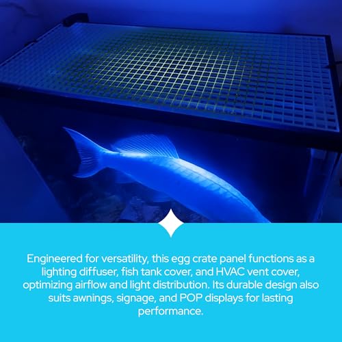 KASTLITE Chrome Egg Crate Fluorescent Light Covers - 23 5/8” x 47 5/8” Polystyrene Drop Ceiling Grid Diffuser & HVAC Air Vent Grille - 1/2"x1/2"x3/8" Cell Eggcrate Panels, 3-Pack - Manufactured in USA - color: Chrome