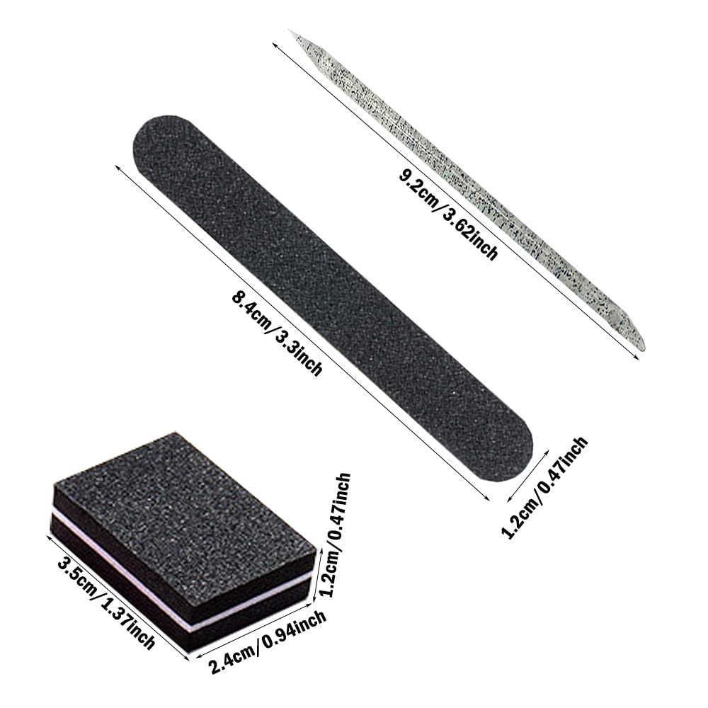 100 Set Press On Nail Tool Kit, Including 100pcs Mini Nail Buffer, 100pcs Nail File, 100pcs Nail Stick, 100pcs OPP Bag, Disposable Manicure Kit for Nail Salon Home (100Pcs-Black)