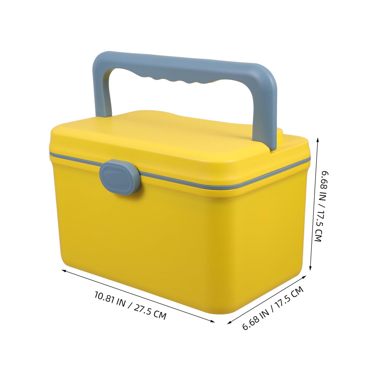 NOLITOY Empty First Aid Box Organizer (Yellow), Multi-Layer Plastic Medicine Storage Container with Handle for Baby Care, College Dorm and Family Bandage Caddy