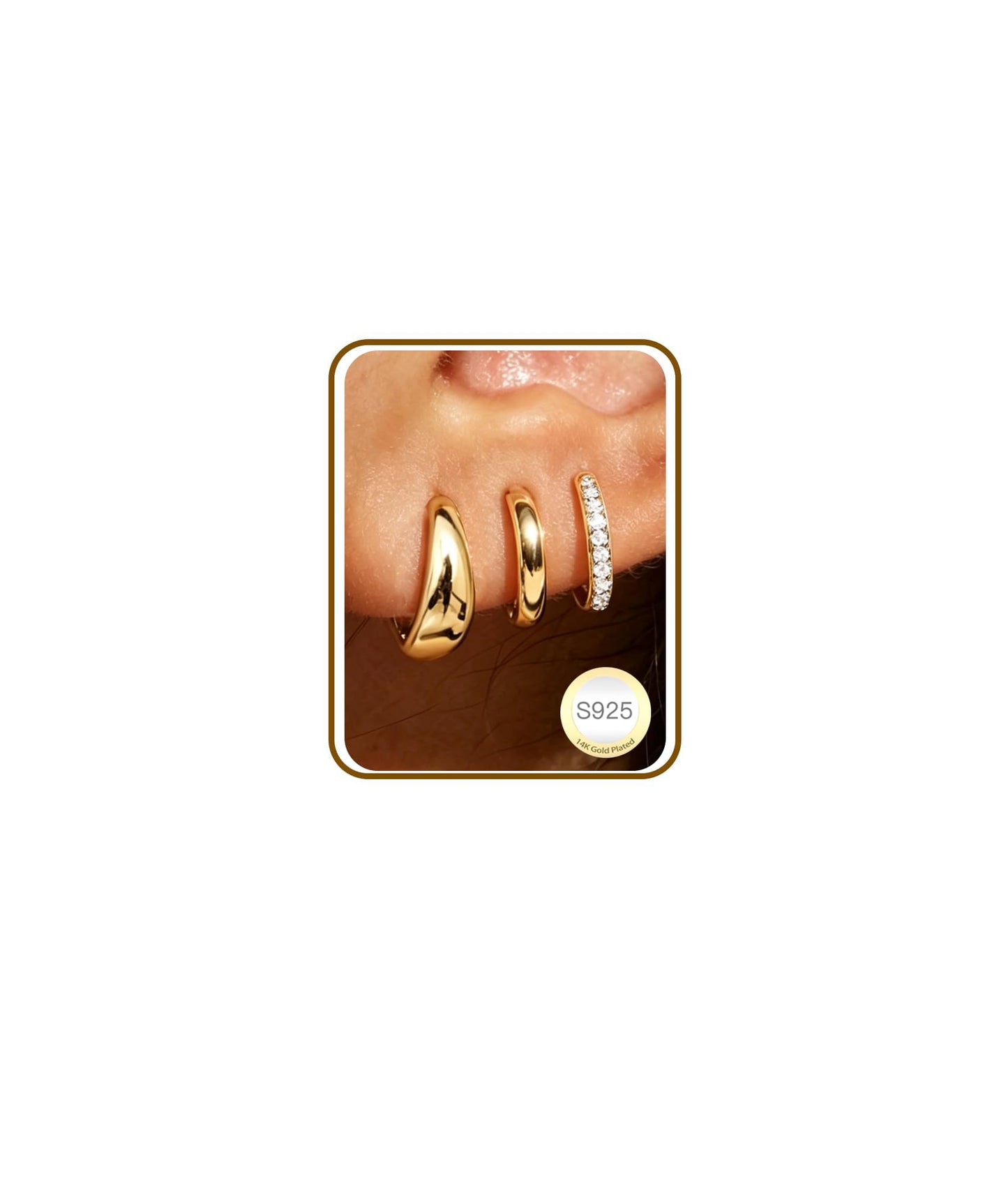 DORANA Small Gold Hoop Earrings Set for Women Gold Huggie Earrings Non Tarnish Small Cartilage Hoops Stackable Earring Stacks Sets for Multiple Piercing