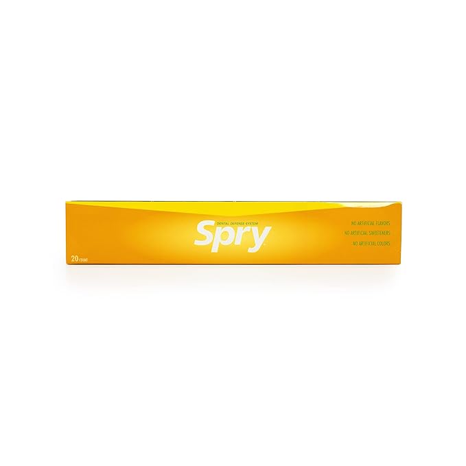 Spry Fresh Natural Xylitol Chewing Gum Dental Defense System - Aspartame-Free, Sugar-Free, Non-GMO, Gluten-Free (Fresh Fruit, 10 Count Blister Cards - Pack of 20)