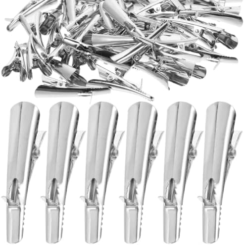 jojofuny Alligator Clips Ornament Clips 50pcs Silver Stainless Steel Corrosion Resistant and Lightweight for Christmas Tree Decor and Wreaths for DIY Holiday Decoration