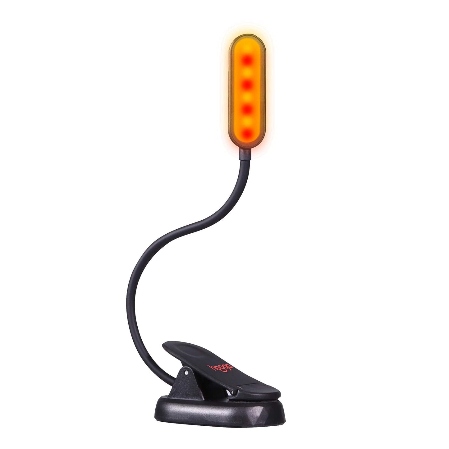 hooga Amber Book Light – Blue Light Blocking Reading Light for Bed, Stepless Dimming, Rechargeable Clip-On Night Light, 1600K Amber & 625nm Red LED for Night Reading