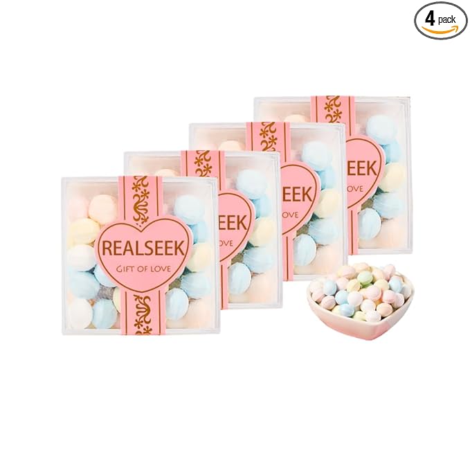 REALSEEK Mixed flavors mint candy, 0 sugar content and Vegan, multiple flavors tickle taste buds, freshen the breath, pocket-sized, a date essential, 4 packs (3.35 ounces)