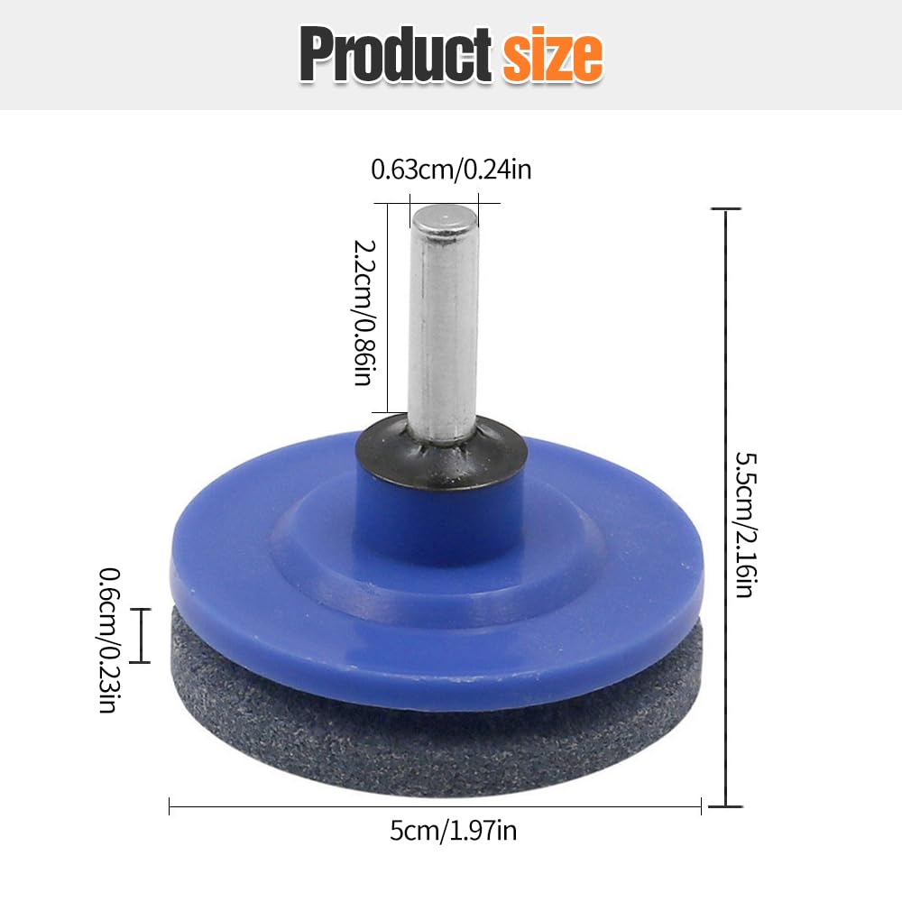 YAUNJI Lawnmower Dull Blade Sharpener, 2024 New Lawn Mower Blade Sharpener Kits, Universal Blade Sharpeners for Lawn Mowers for Any Power Hand Drill (Blue 3 PCS)