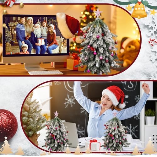 RoundFunny 25 Pcs Mini Christmas Balls Ornaments Set 0.79 Inch Christmas Day Ball Topper Star Tree Hanging Ornaments for Party Decoration(Fresh Colors)
