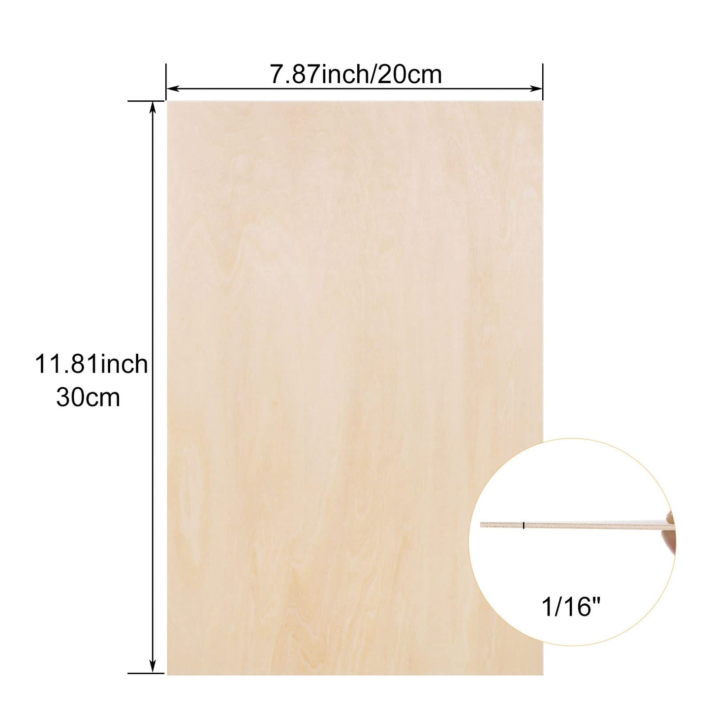 20 Pack Balsa Wood Sheets, 8”x12”x1/16”, Thin Natural Unfinished Wood for Crafts, Hobby, Model Making, Wood Burning and Laser Projects, School Projects, Craft Project（200x300x1.5MM）